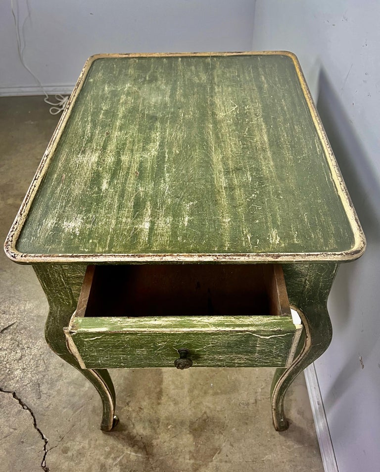 Painted French Provincial Style Side Table with Drawer, circa, 1940s