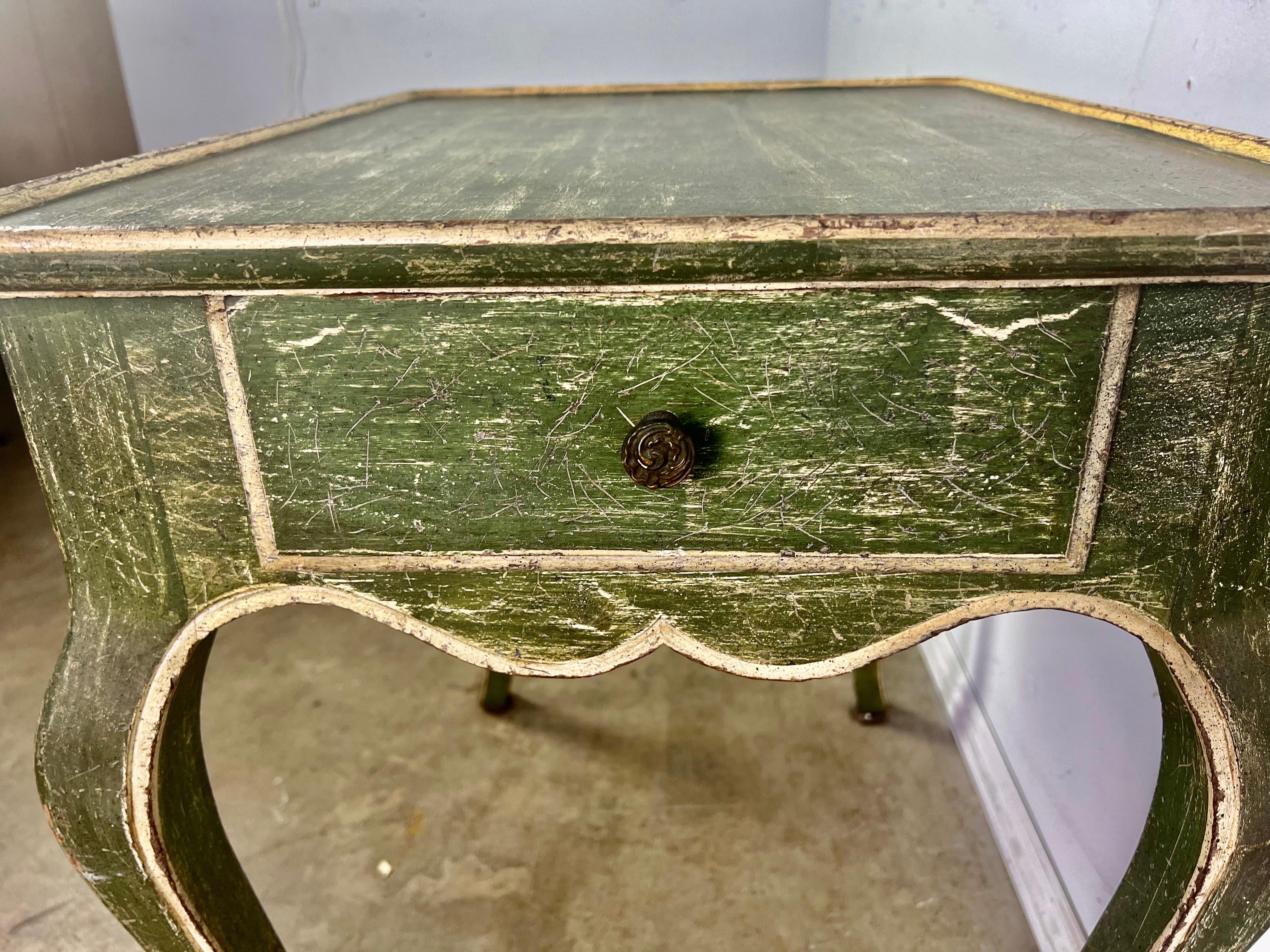 Painted French Provincial Style Side Table with Drawer, circa, 1940s 7