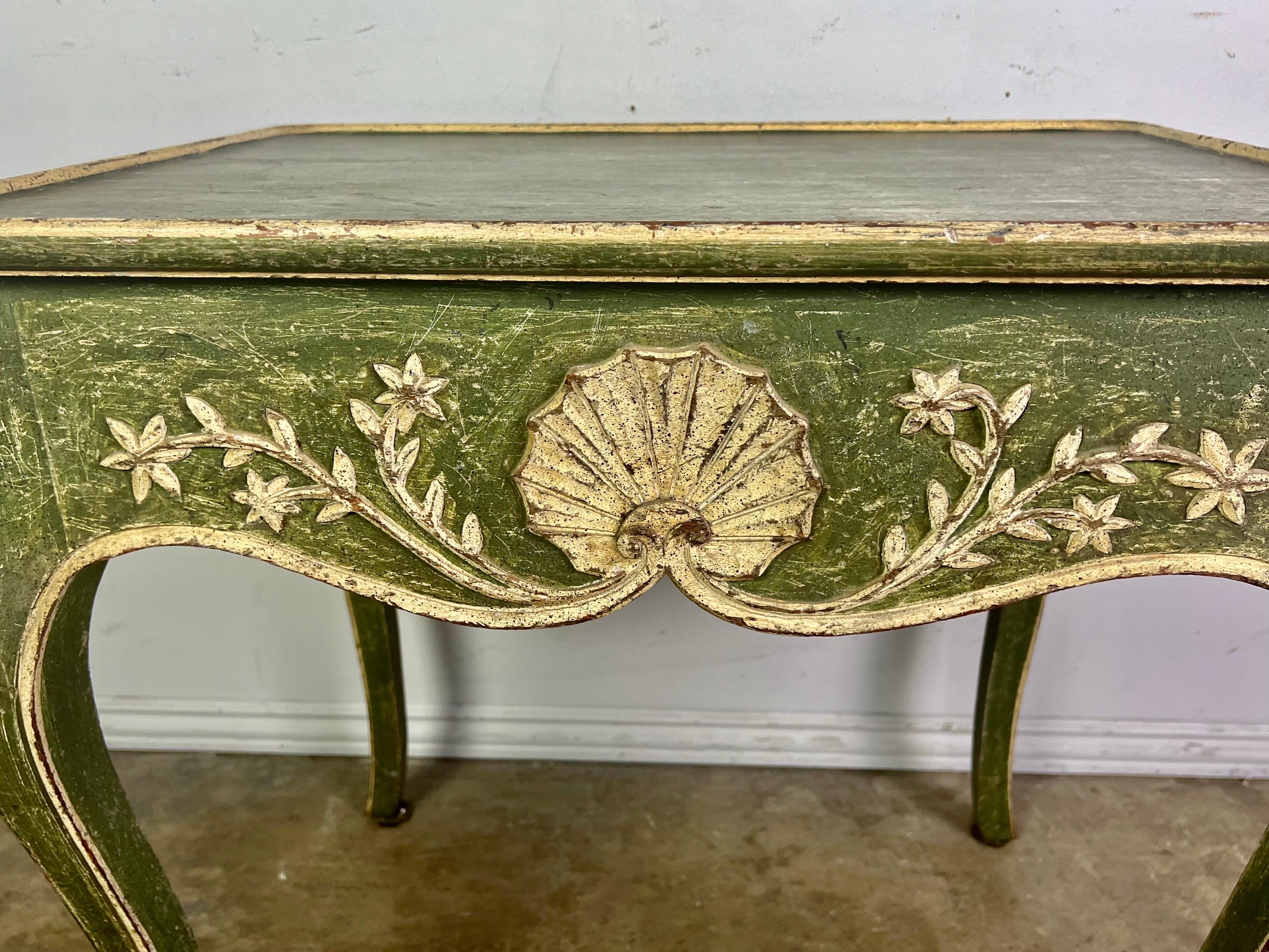 Painted French Provincial Style Side Table with Drawer, circa, 1940s 10