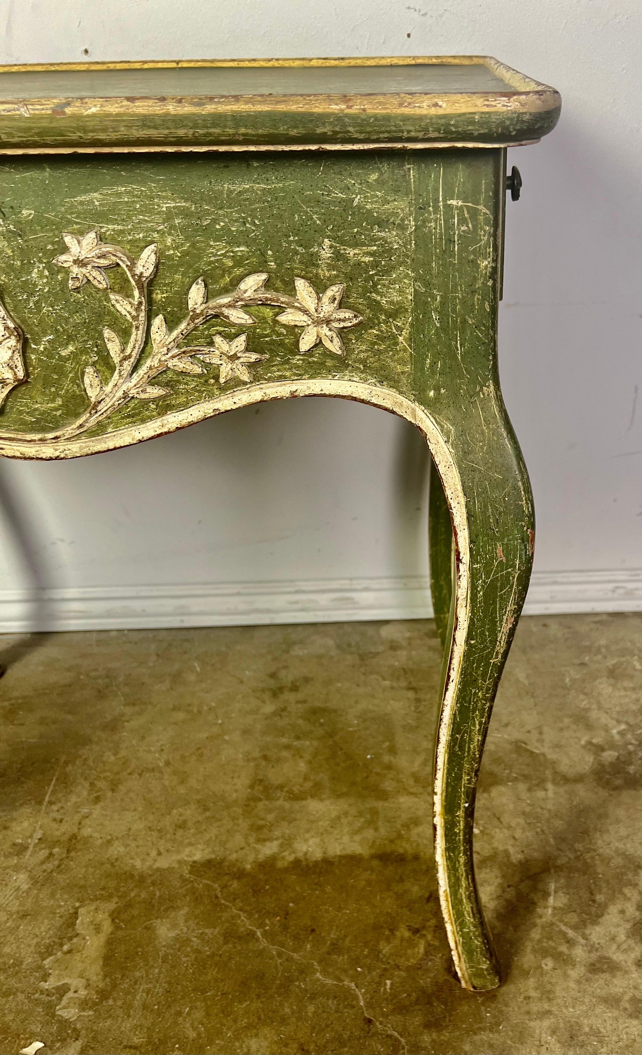 Painted French Provincial Style Side Table with Drawer, circa, 1940s 1