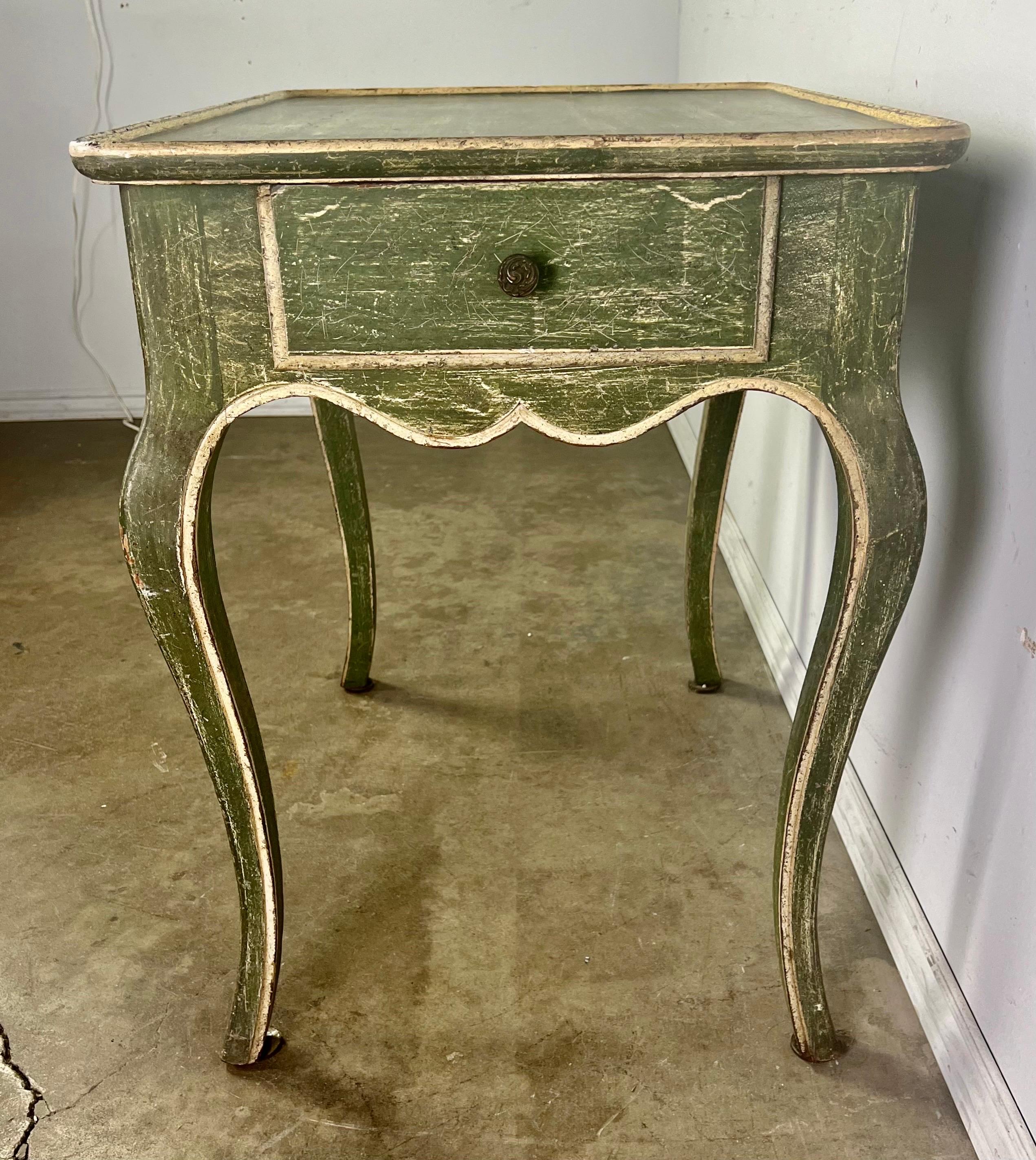 Painted French Provincial Style Side Table with Drawer, circa, 1940s 4