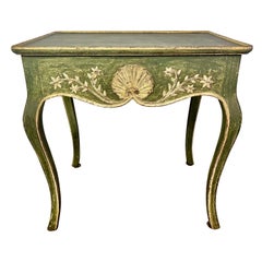 Painted French Provincial Style Side Table with Drawer, circa, 1940s Painted French Provincial Style Side Table with Drawer, circa, 1940s