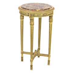 Painted French Round Marble-Top Table