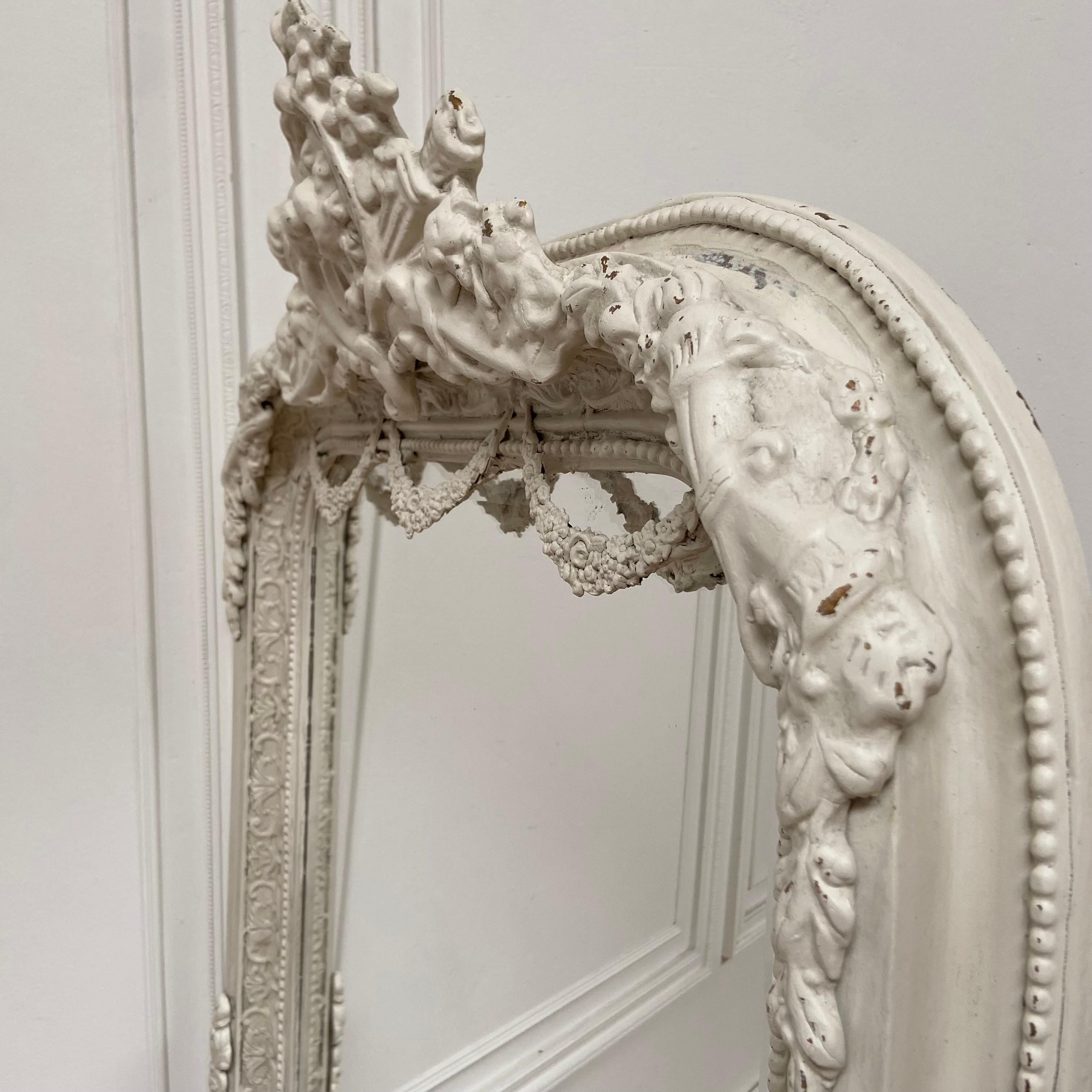 Painted French Style Mirror with Rose Swags 6