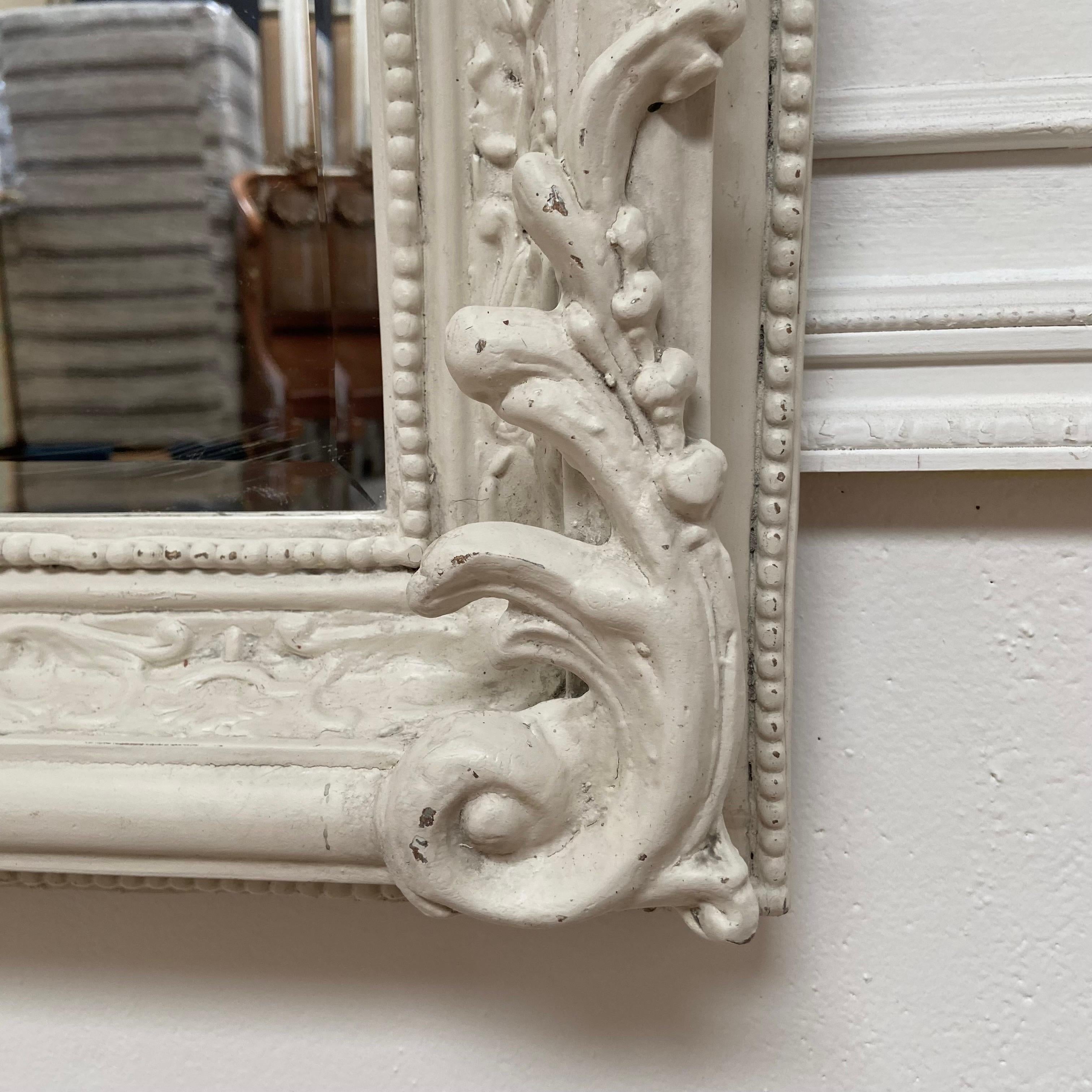 Painted French Style Mirror with Rose Swags 1