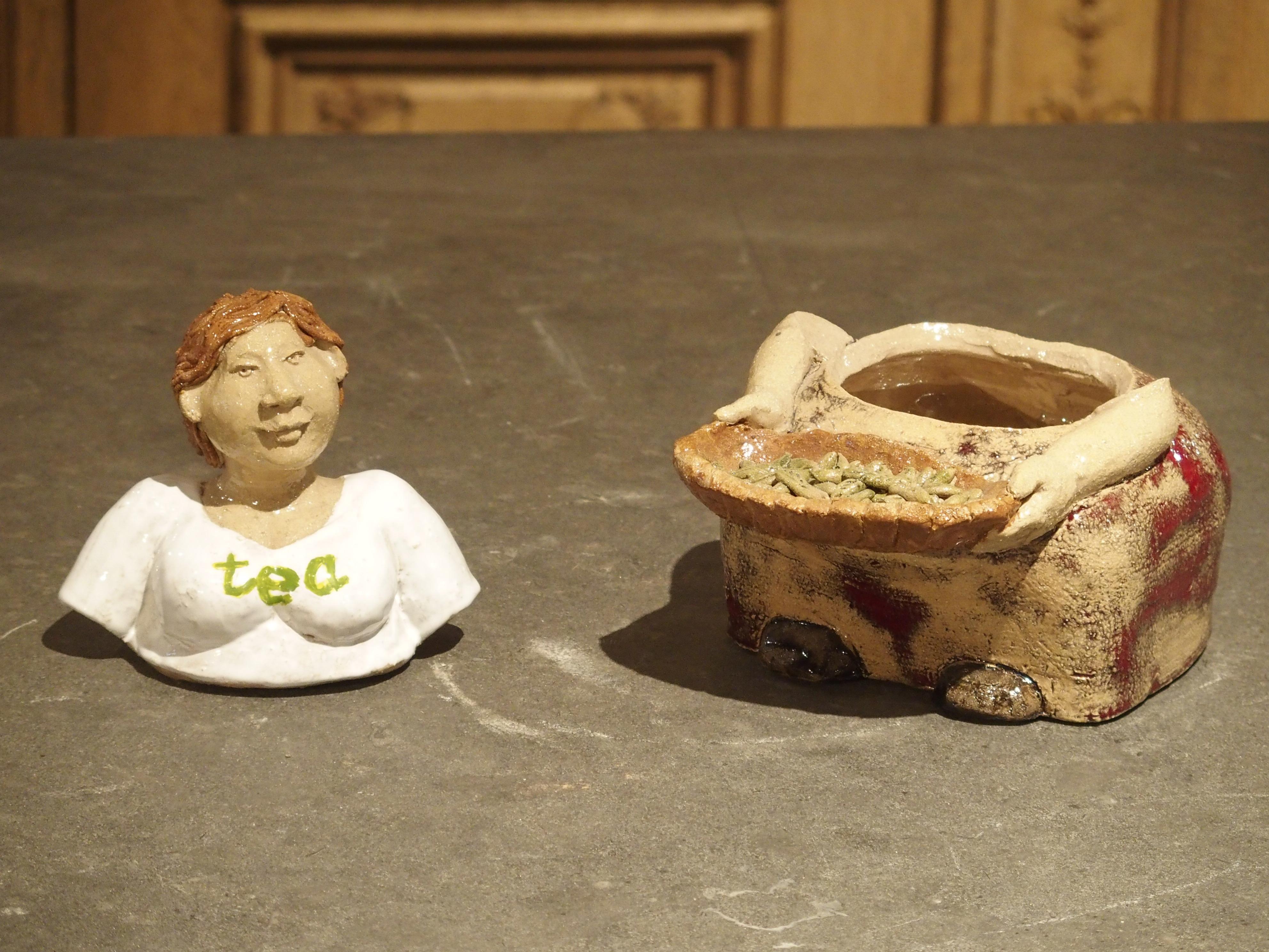 XXIe siècle et contemporain Porte-feuille à thé français peint de Provence en vente