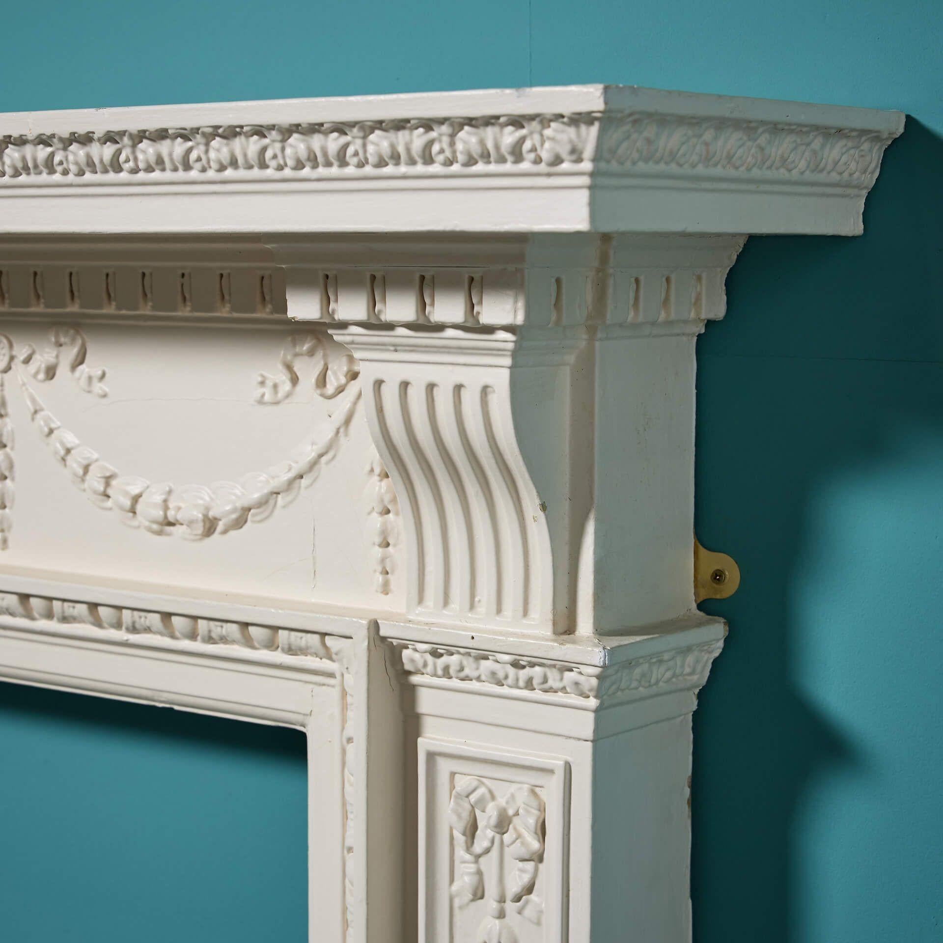Painted Georgian Style Reclaimed Mantel For Sale 2