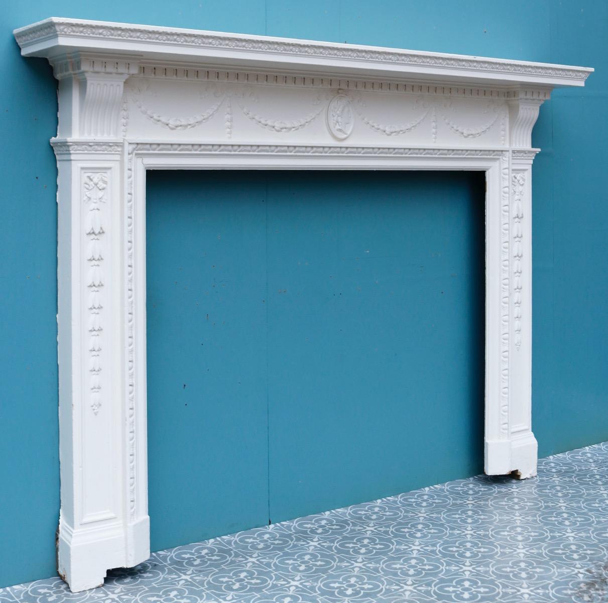 Painted Georgian Style Reclaimed Mantel For Sale 1