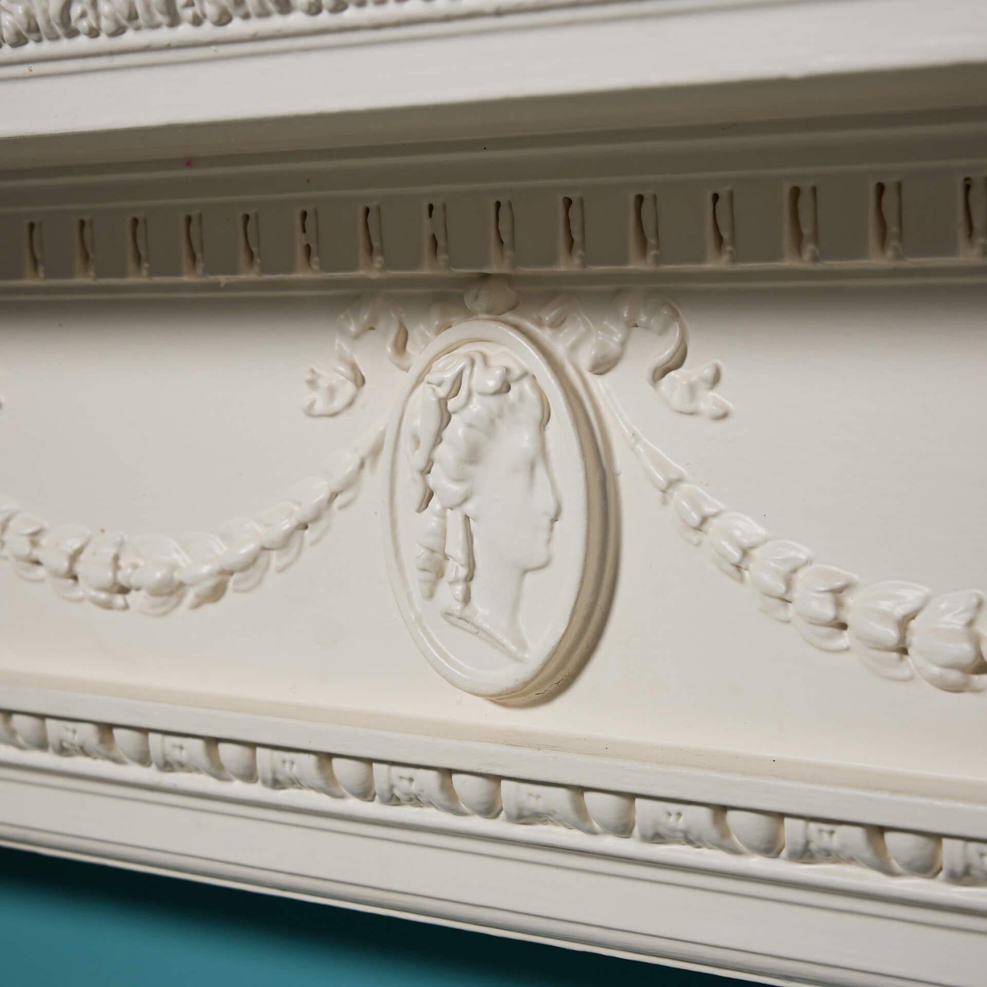 Painted Georgian Style Reclaimed Mantel For Sale 1