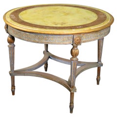 Painted Gilded Russian Baltic Center Table with Pale Yellow Marble Top