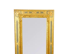 Painted, Gilt and Ebonized Mid-20th Century Italian Venetian Style Wall Mirror