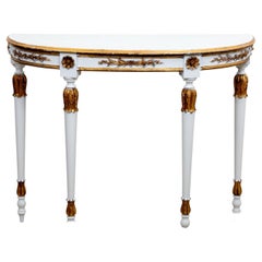 Table Demi Lune peinte et dorée