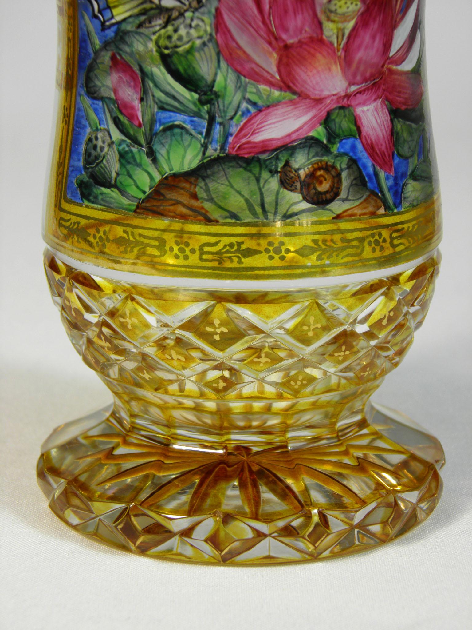 Bohemian Goblet in the Style of 19th Century Glass Yellow Lazure 1