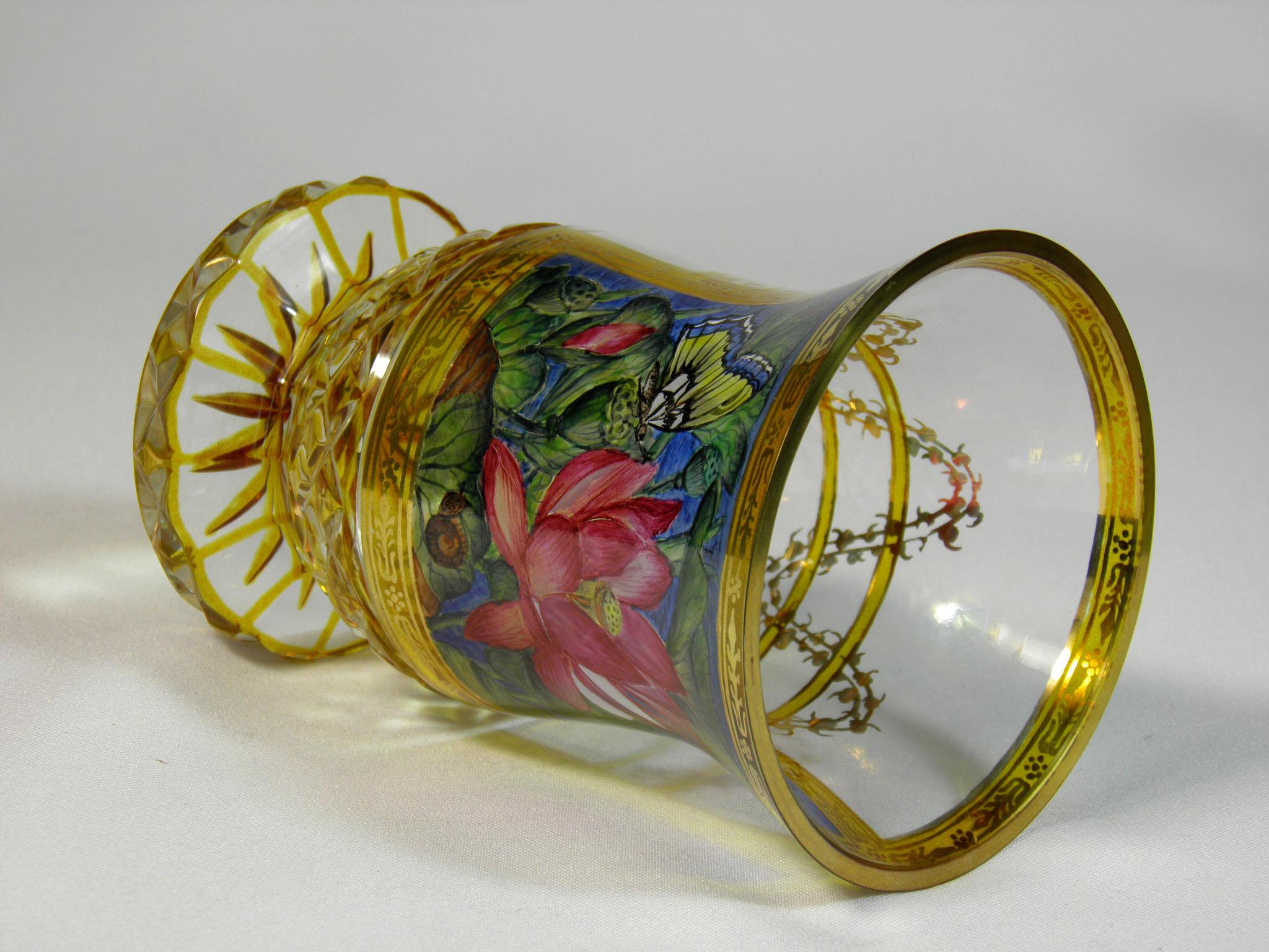 Bohemian Goblet in the Style of 19th Century Glass Yellow Lazure 2