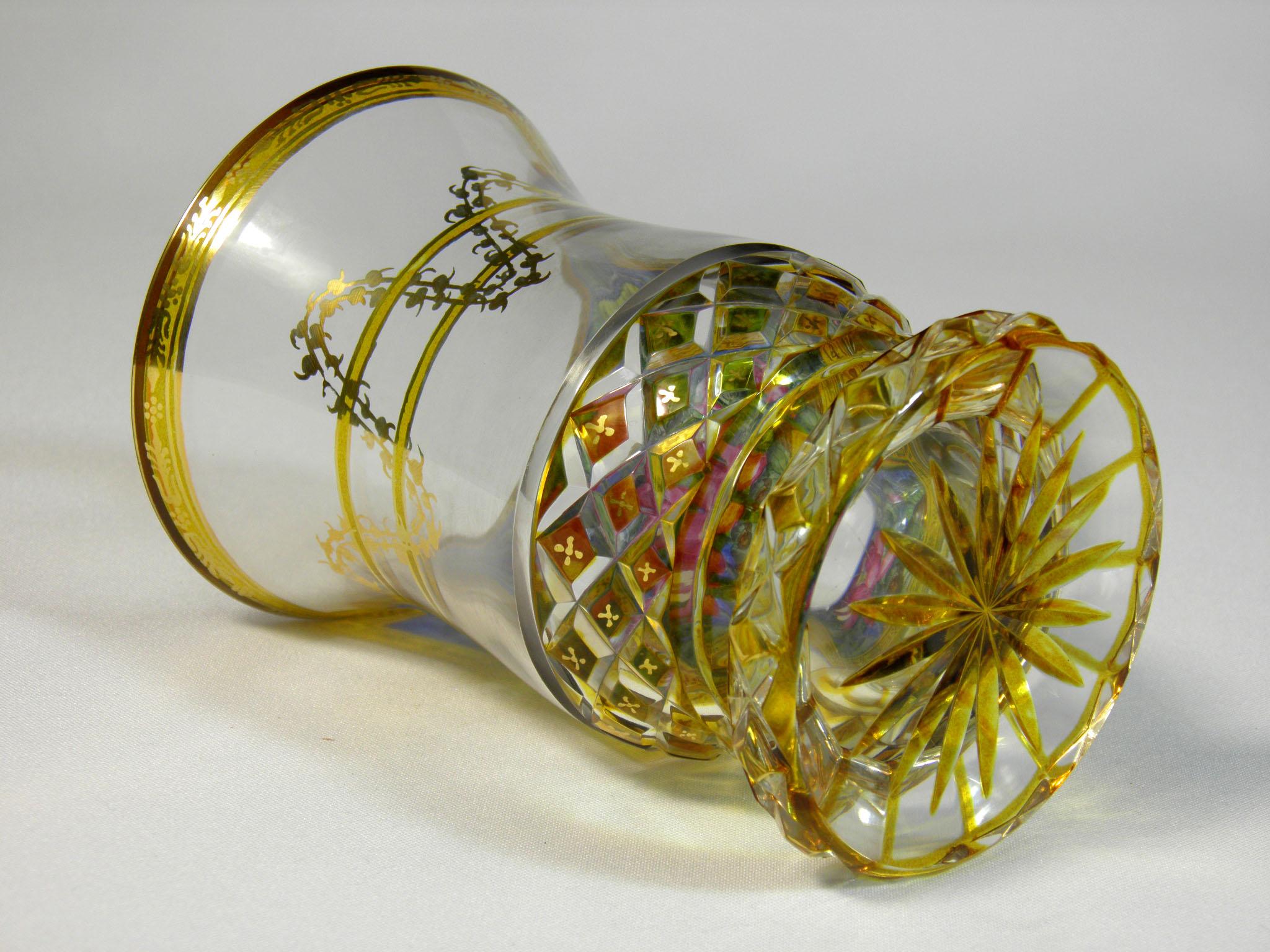 Bohemian Goblet in the Style of 19th Century Glass Yellow Lazure 3