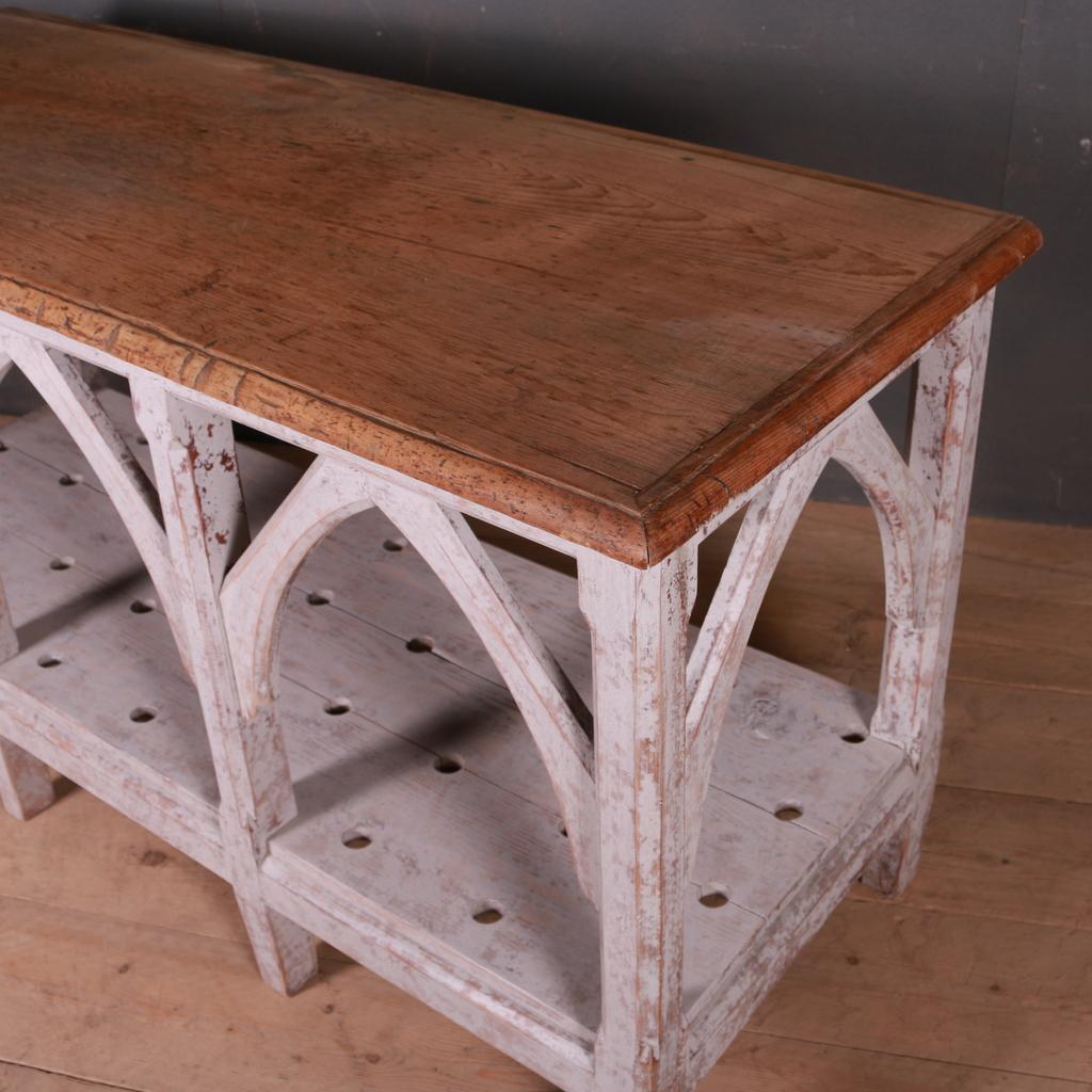 Pine Painted Gothic Console Table