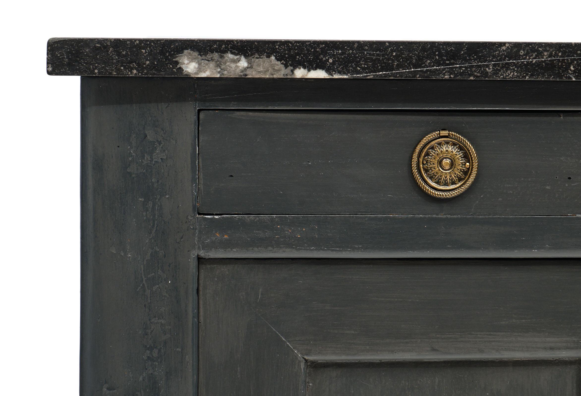 19th Century Painted Gray French Provincial Buffet
