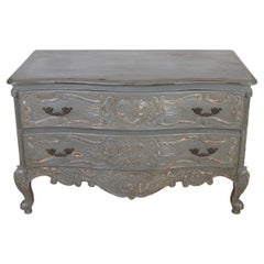 Commode provinciale française peinte en gris