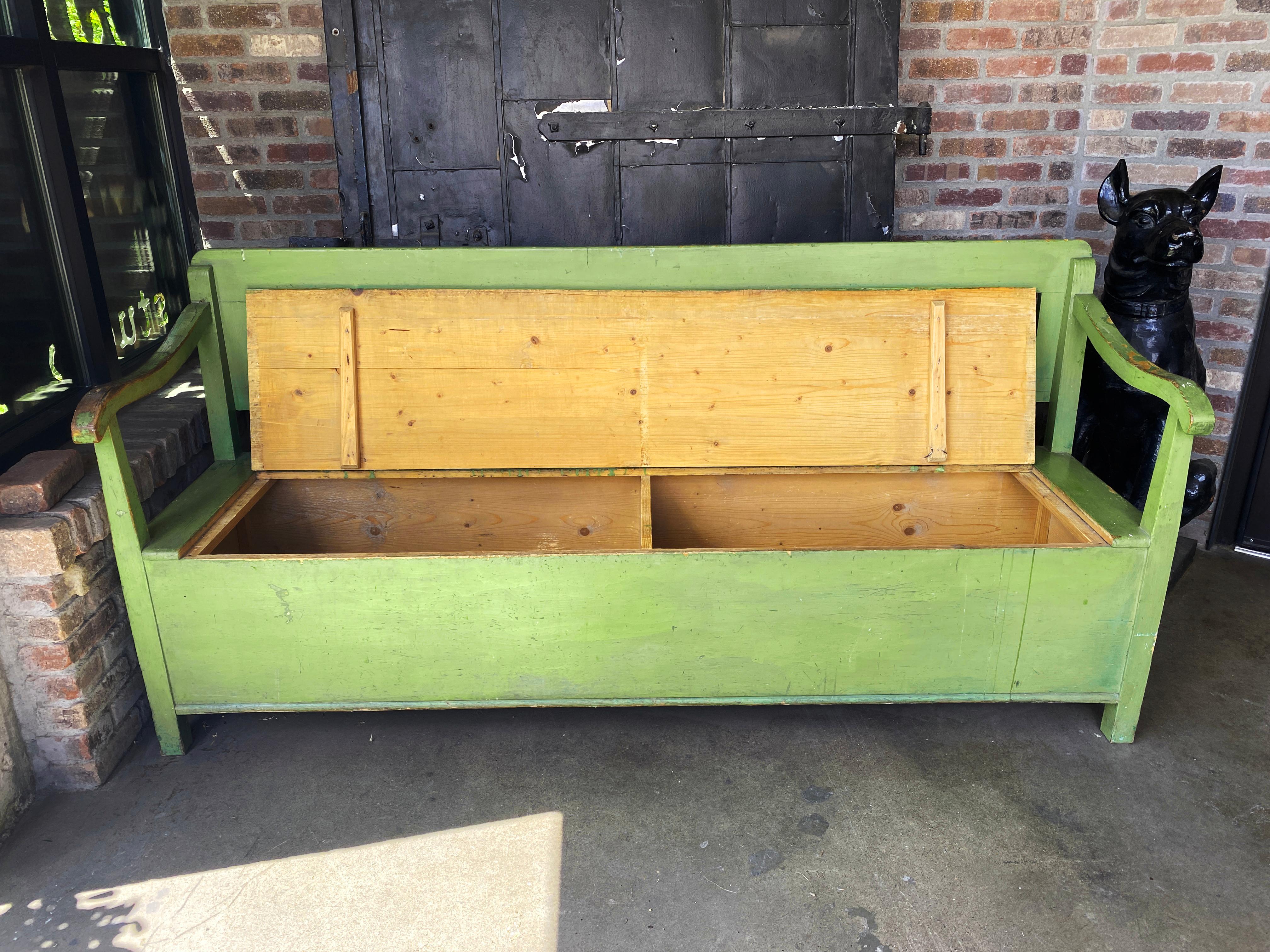 green storage benches