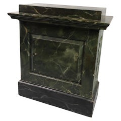 Painted green marble plinth/ pedestal