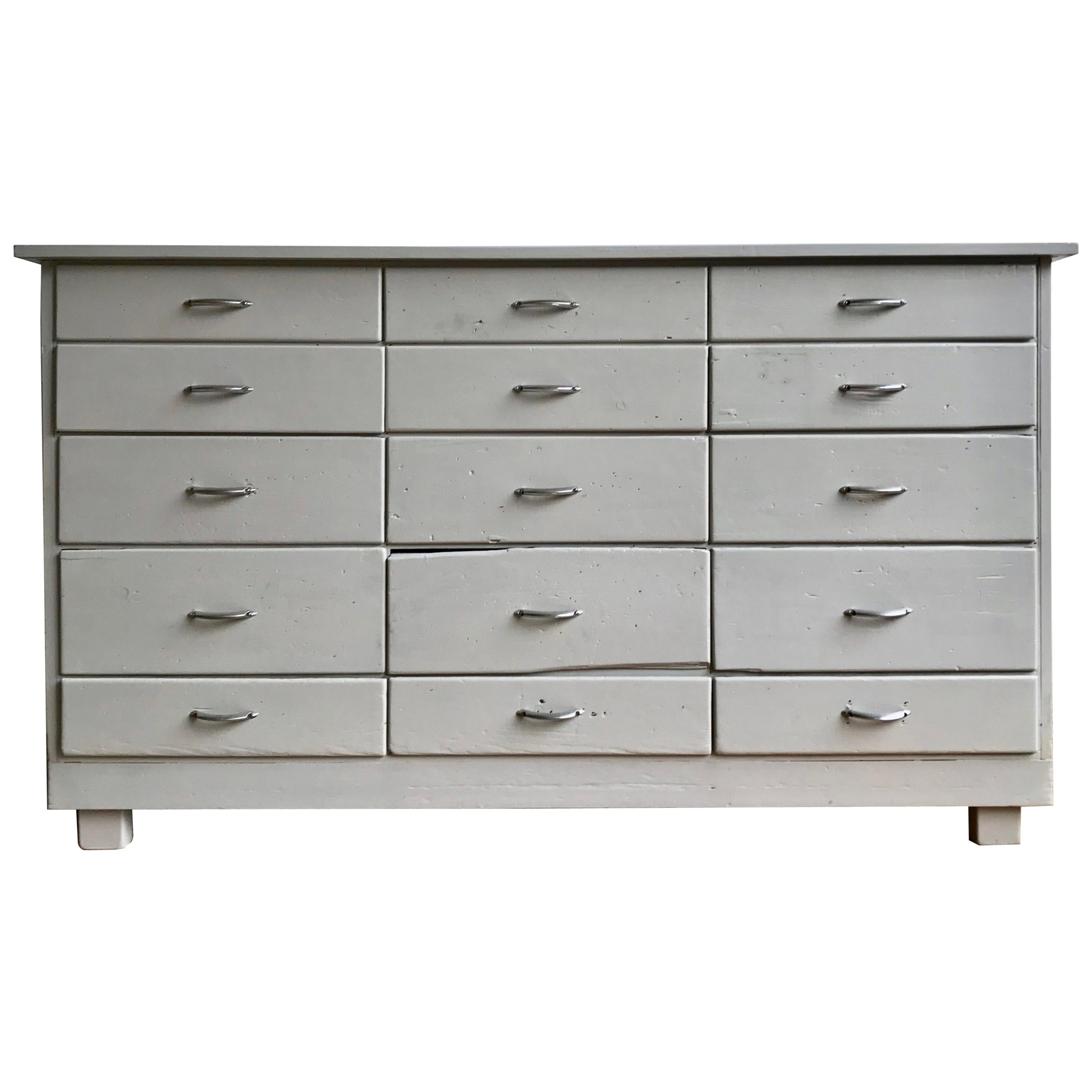 Painted Grey Chest of Drawers For Sale
