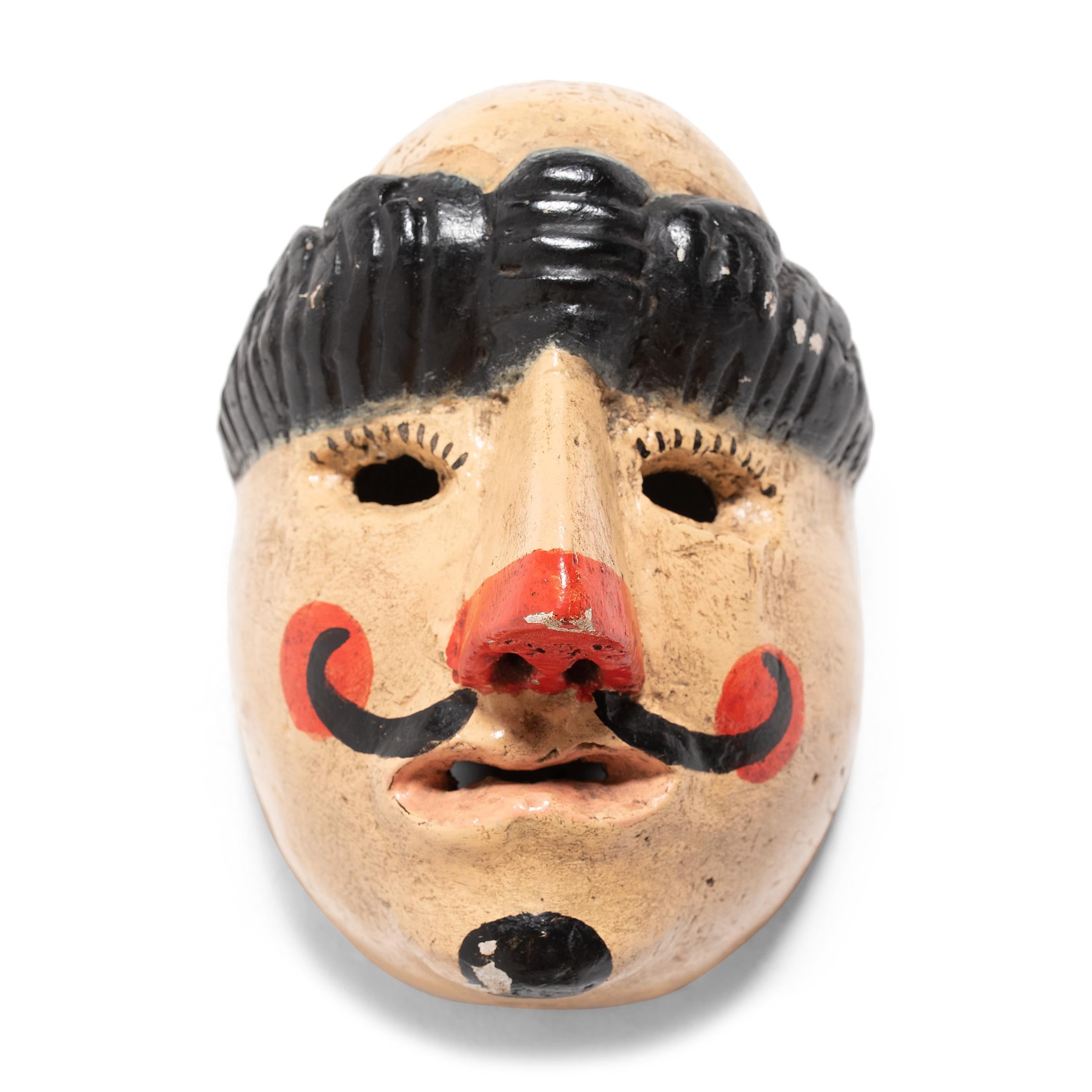 Folk Art Painted Guatemalan Patrón Face Mask For Sale