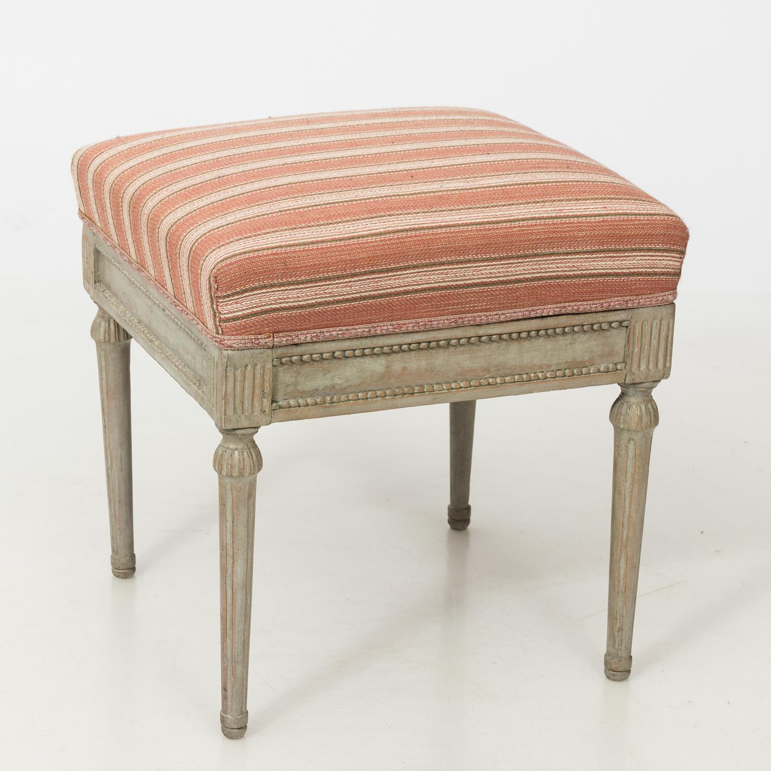 19th Century Painted Gustavian Stool, circa 1890s For Sale