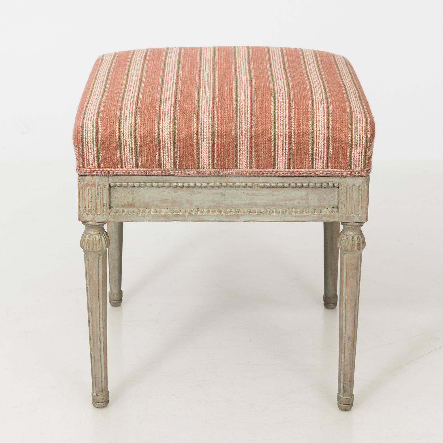 Wood Painted Gustavian Stool, circa 1890s For Sale