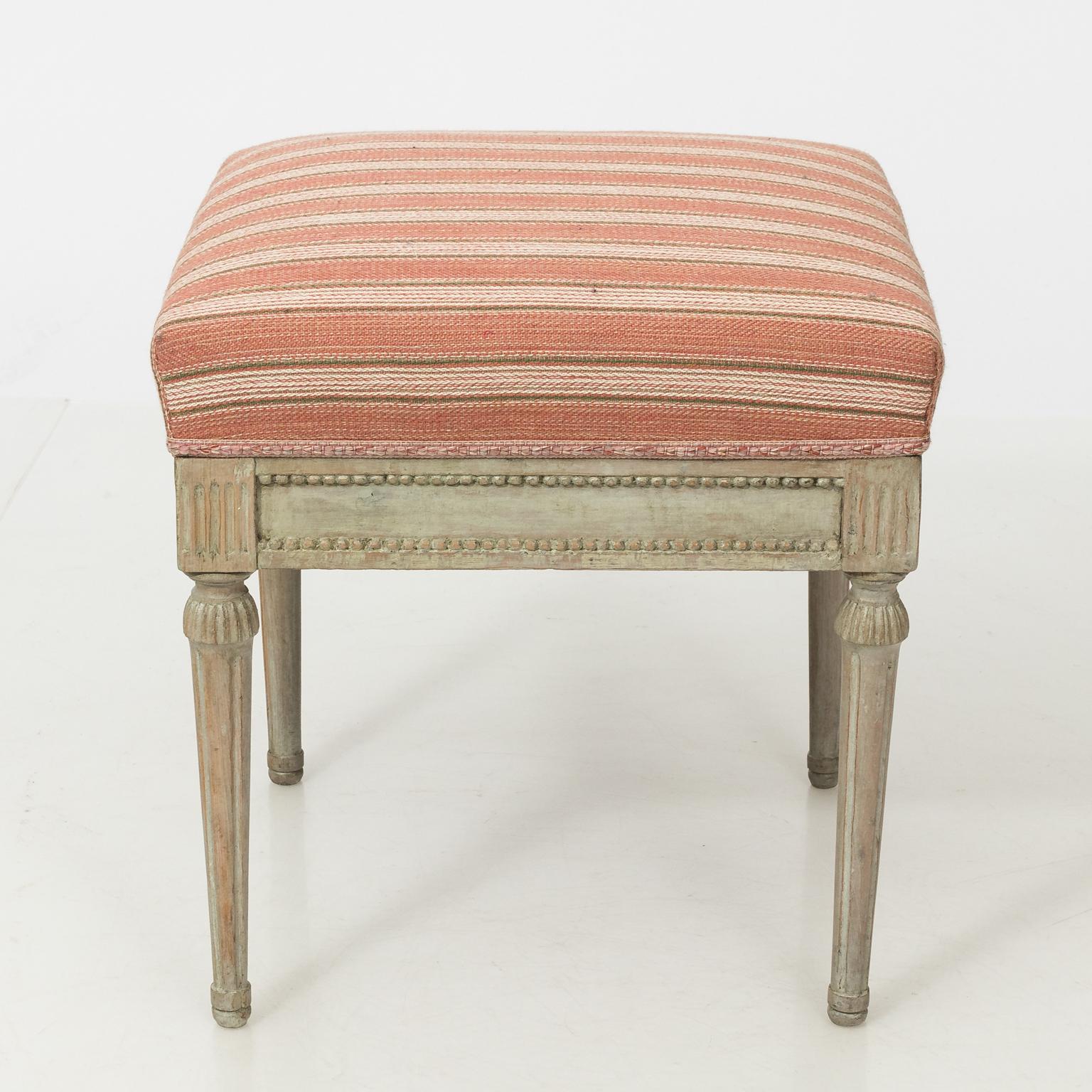 Painted Gustavian Stool, circa 1890s For Sale 1