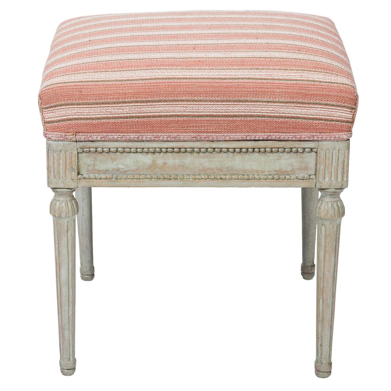 Painted Gustavian Stool, circa 1890s For Sale