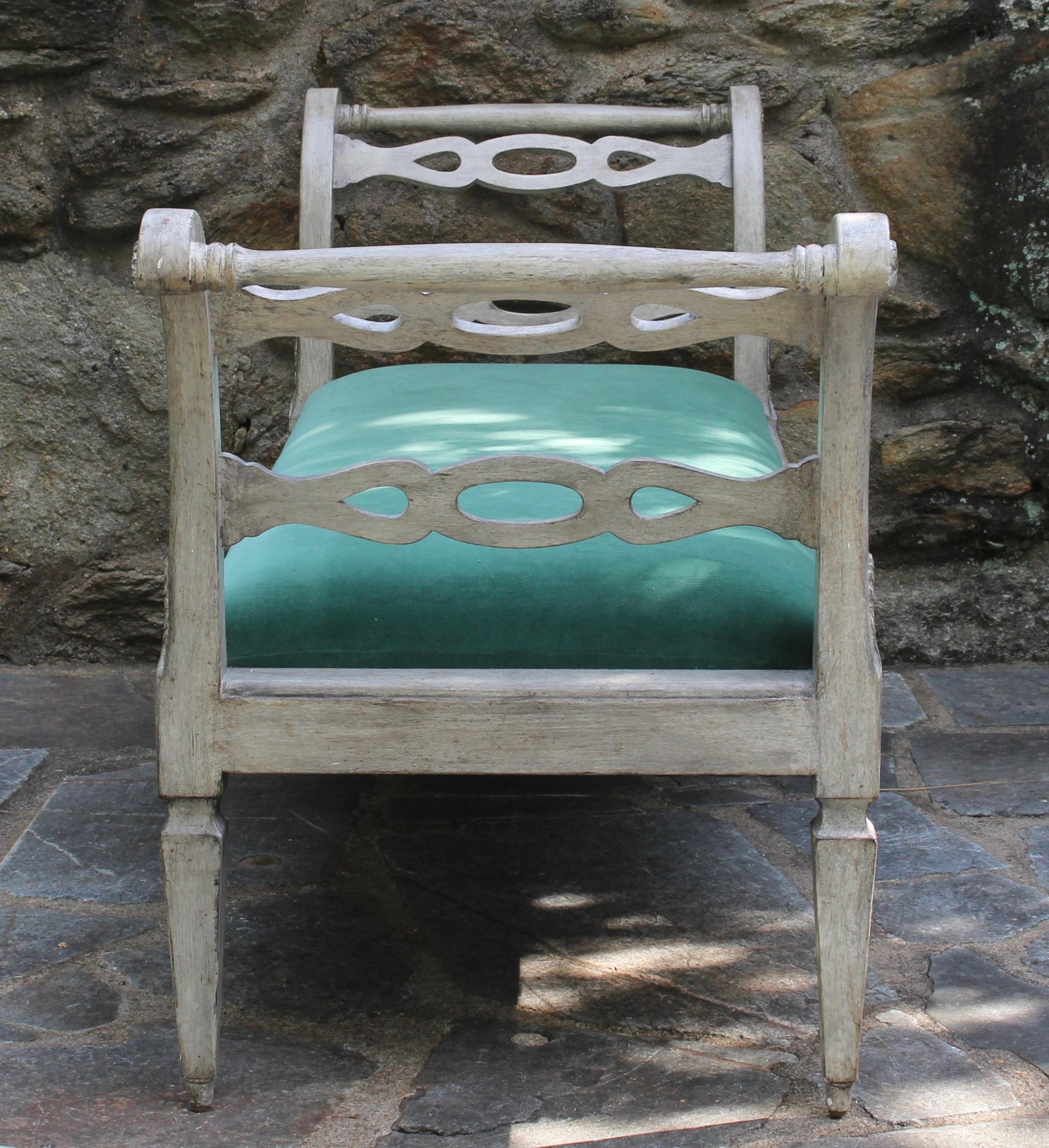 American Painted Gustavian Style Bench