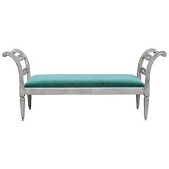 Painted Gustavian Style Bench