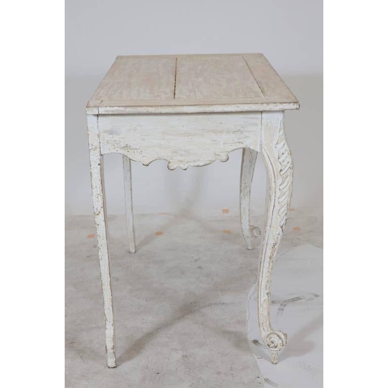 Swedish Painted Gustavian Table with a Single Drawer For Sale