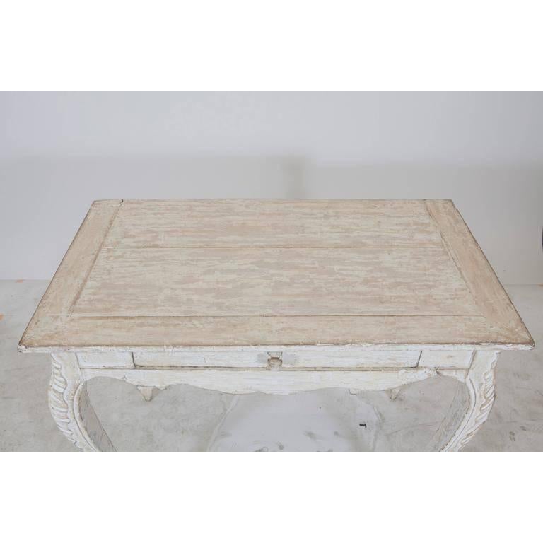 Painted Gustavian Table with a Single Drawer In Good Condition For Sale In Washington, DC