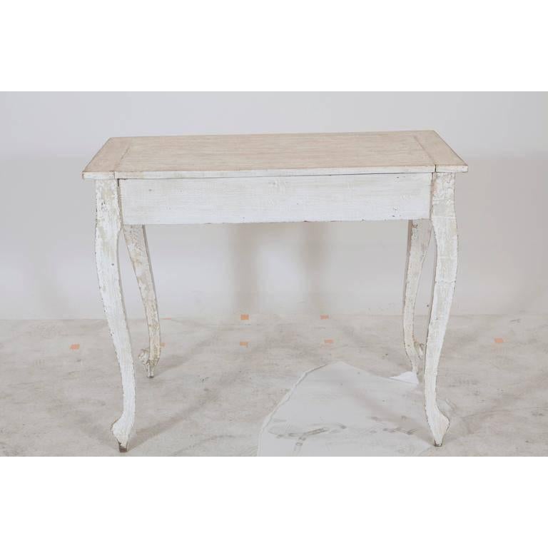 Painted Gustavian Table with a Single Drawer For Sale 2