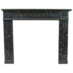 Painted Hand Carved Louis XVI Style Mantle