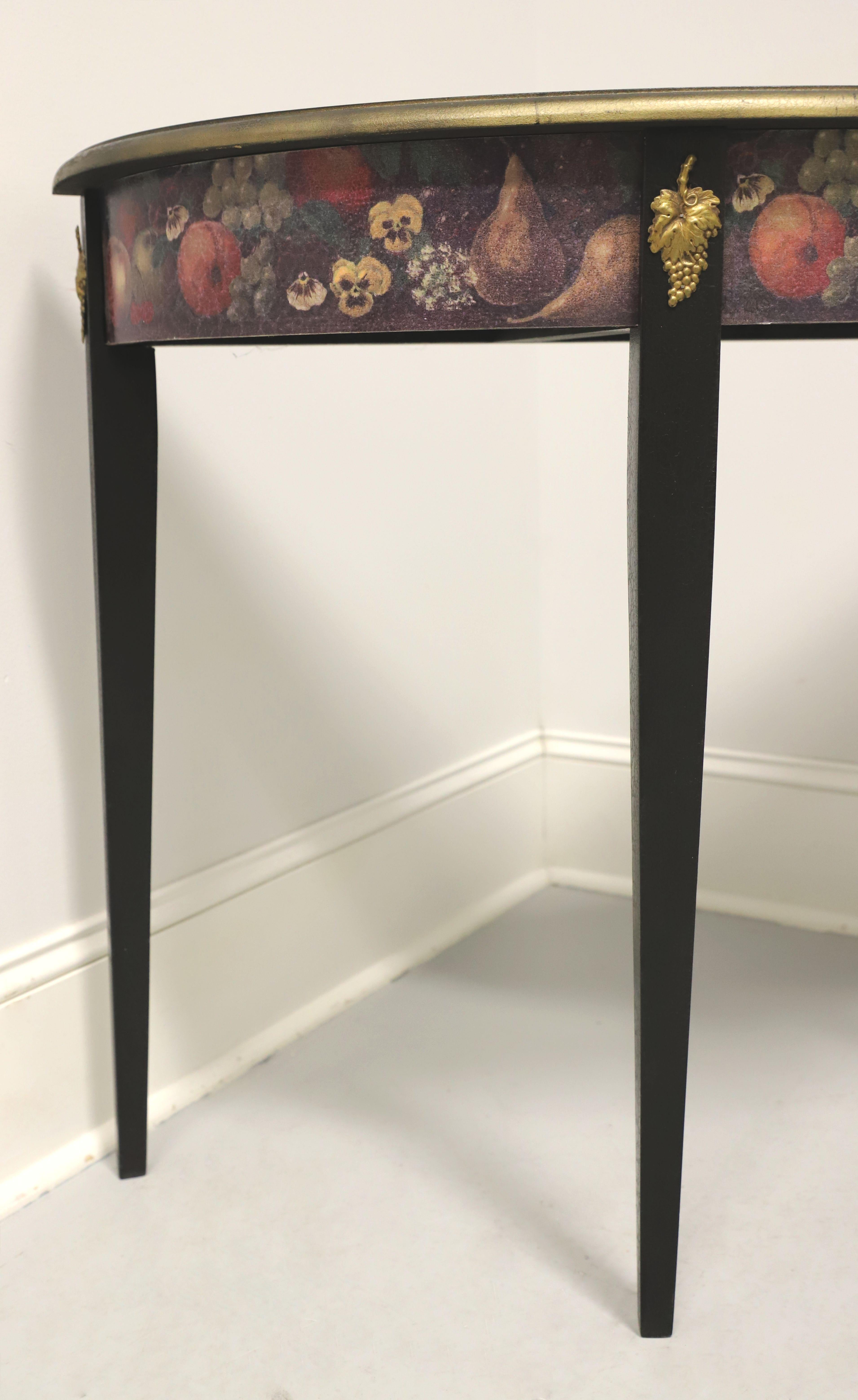 Table console demi-lune peinte à motifs de fruits de style Hepplewhite en vente 1
