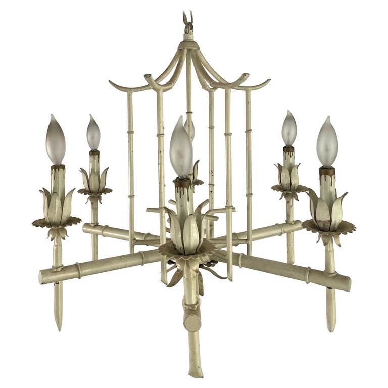 Painted Hollywood Regency Faux Bamboo, Faux Bamboo Chandelier Craigslist