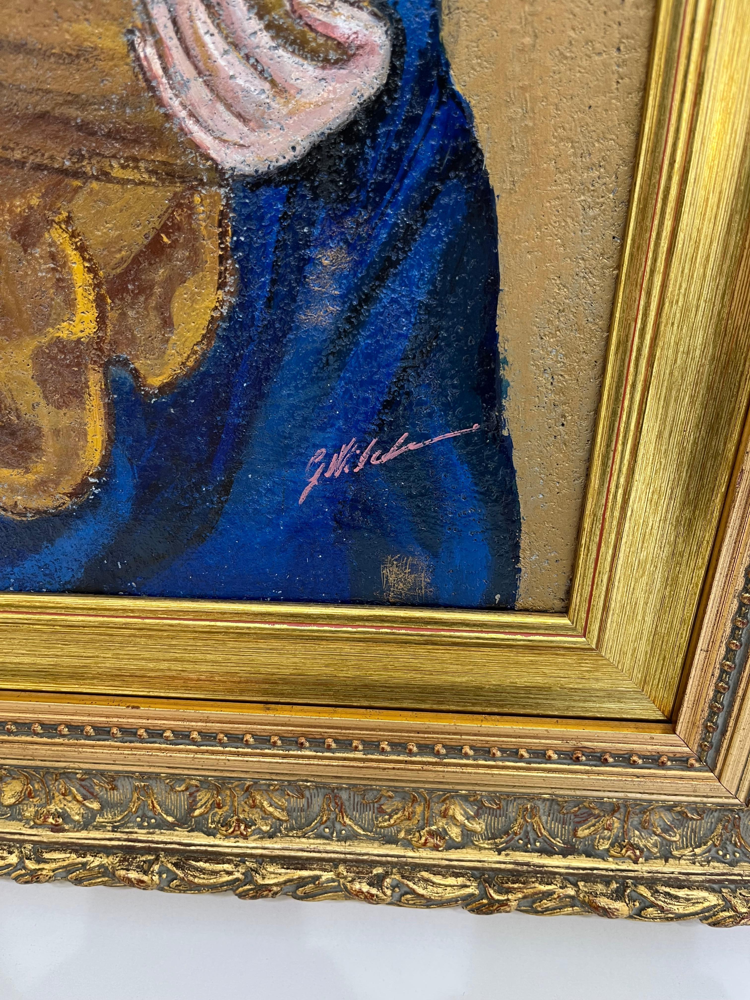 Painted Icon Depicting Notre Dame Du Perpétuel Secours Oil On Jute anvas, 1960s For Sale 1
