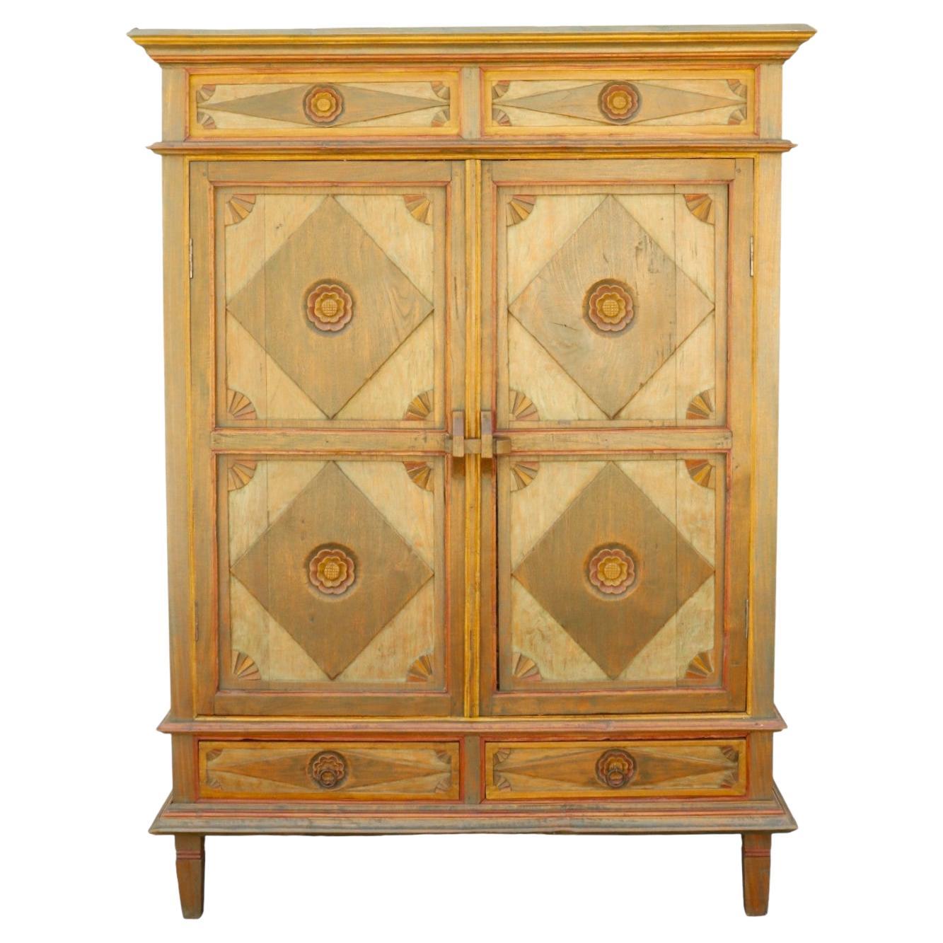 Armadio in teak indonesiano verniciato