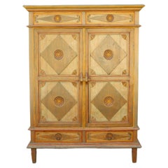 Painted Indonesian Teak Armoire