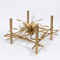 Table basse en fer peint et verre de Curtis Jere, États-Unis, datant d'environ 1960