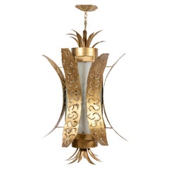 Painted Iron and Glass Pendant Attributed to Curtis Jere, United States, 1960