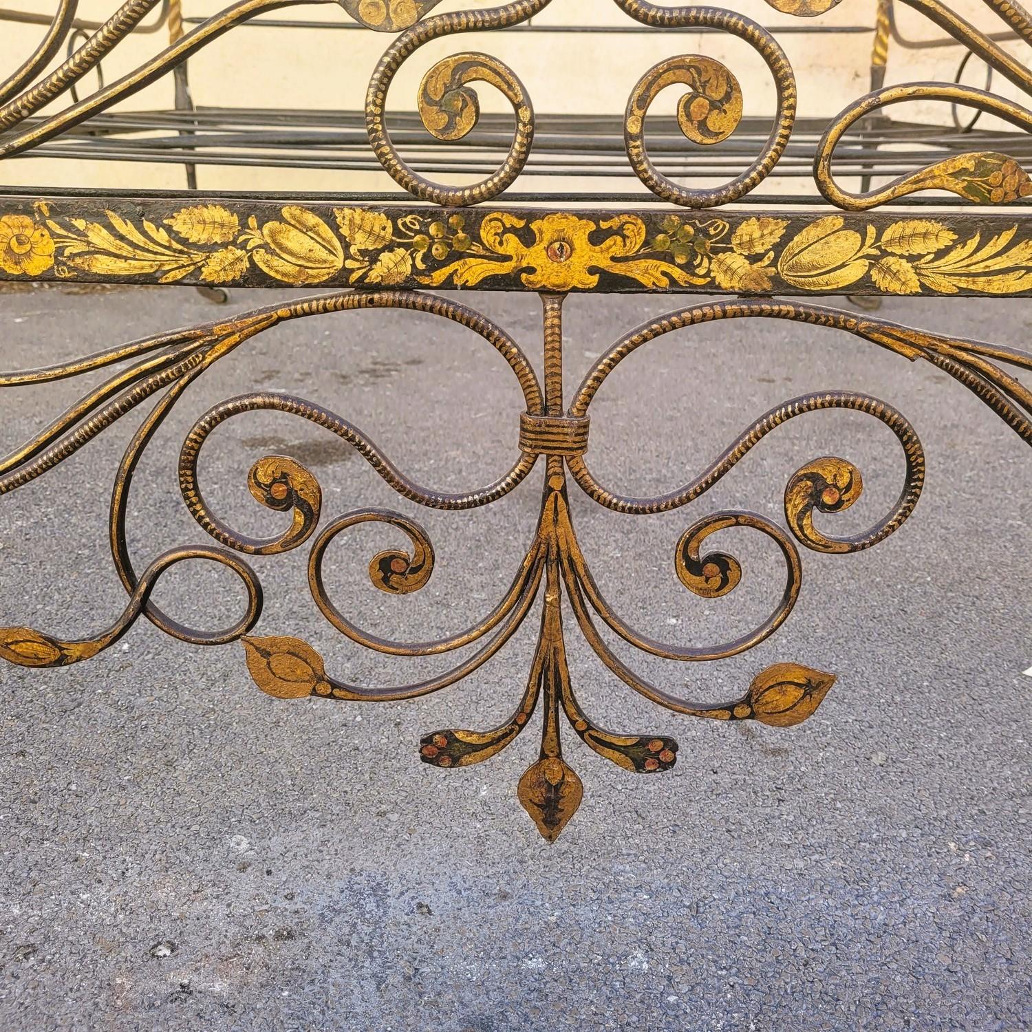 Painted Iron Bed, Genoa, Early 19th Century For Sale 7