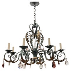 Antique Painted Iron Chandelier