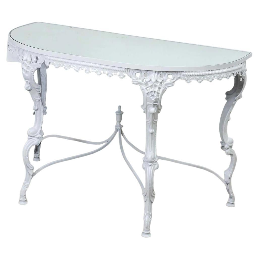 Table Demi Lune en fer peint en vente