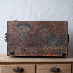 Painted Iron Folk Art Circus Trunk for D. Beer, c.1925