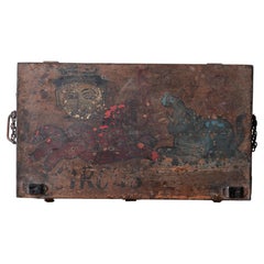 Painted Iron Folk Art Circus Trunk for D. Beer, c.1925