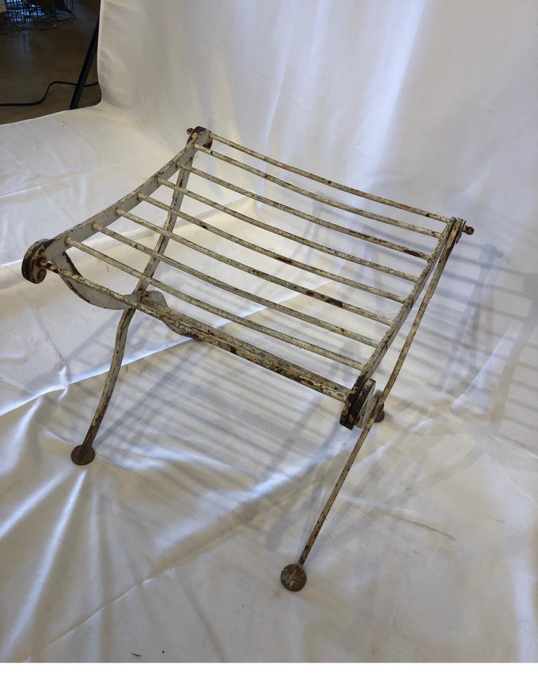 Painted Iron Garden Folding Bench, France at 1stDibs