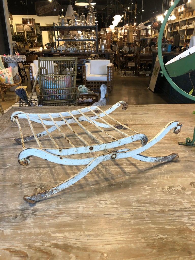 Painted Iron Garden Folding Bench, France For Sale at 1stdibs